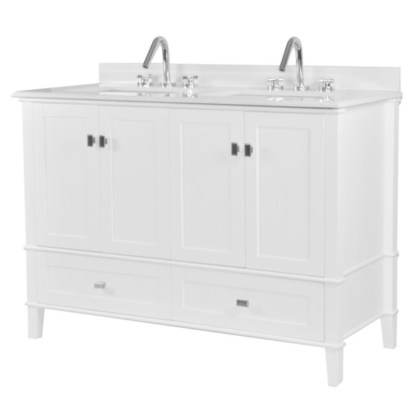 Lark Manor Akshayan 49” Double Vanity Set With Quartz Top and Mirrors